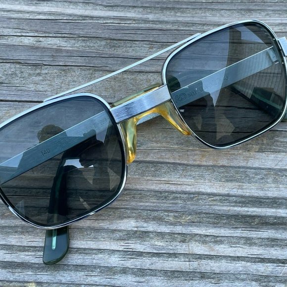 Other - Vintage Eyeglasses AO Style Guard Safety Silver Tone Metal Men Glasses Frame Z87